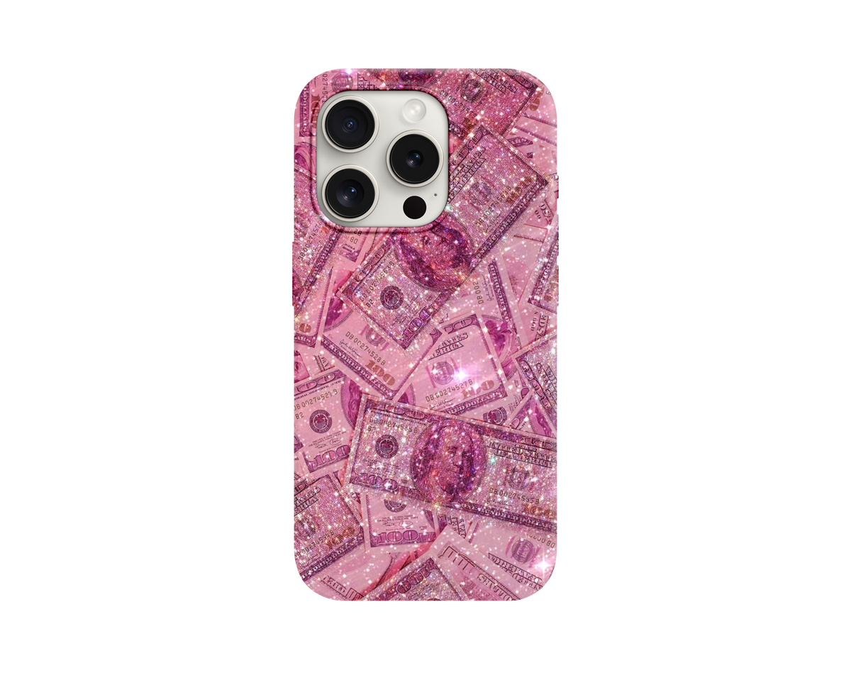 Pembe Dolar Desenli Telefon Kılıfı
