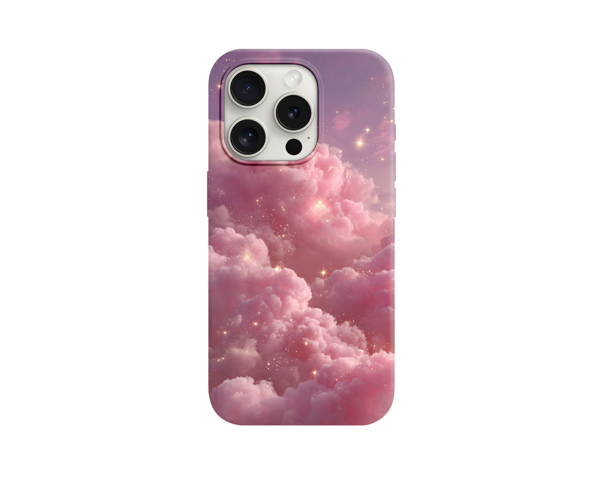 Pembe Bulut Desenli Telefon Kılıfı