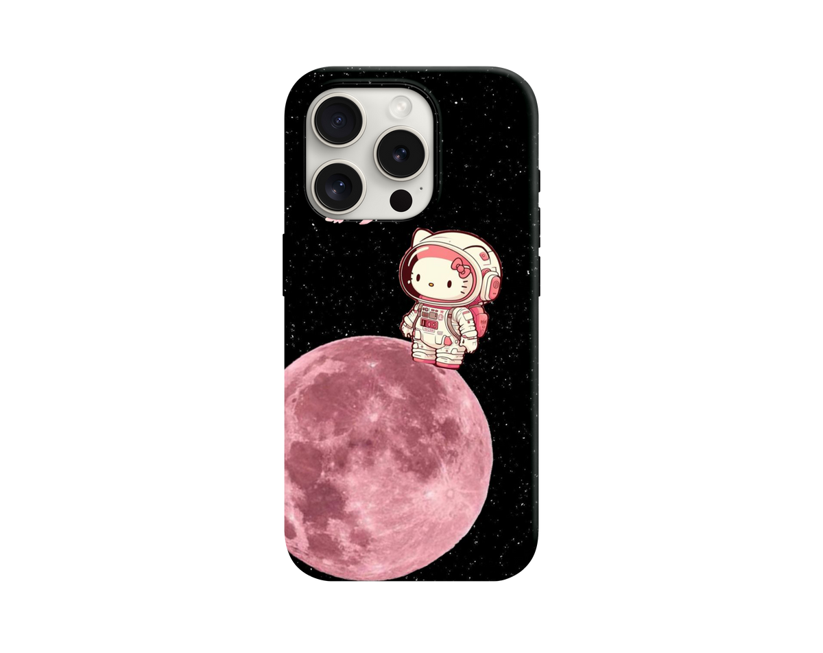Astronot Kitty ve Pembe Dolunay Telefon Kılıfı