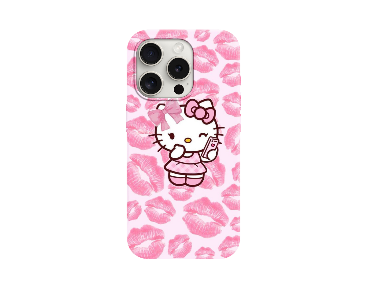 Pink Kiss Hello Kitty Telefon Kılıfı