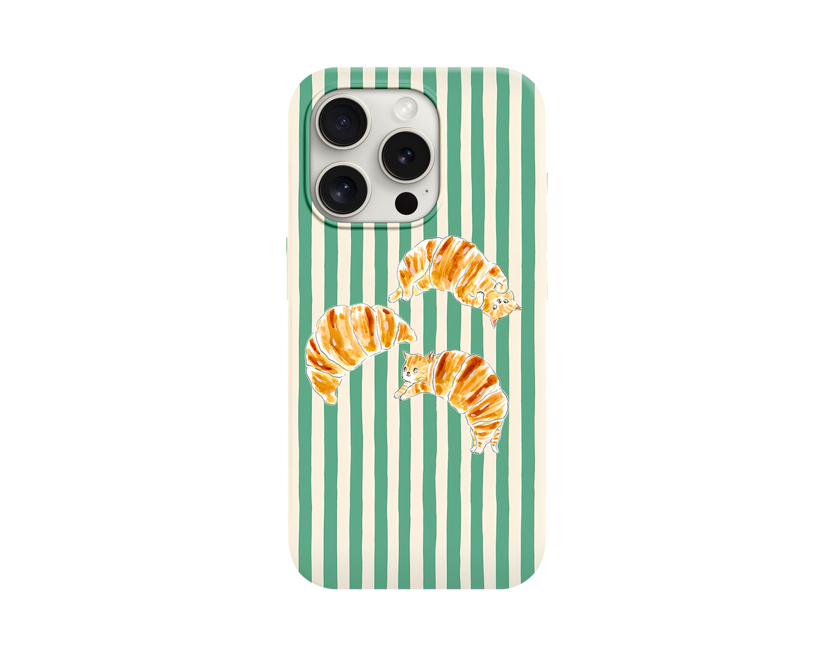 Kruvasan Kedi Desenli Telefon Kılıfı