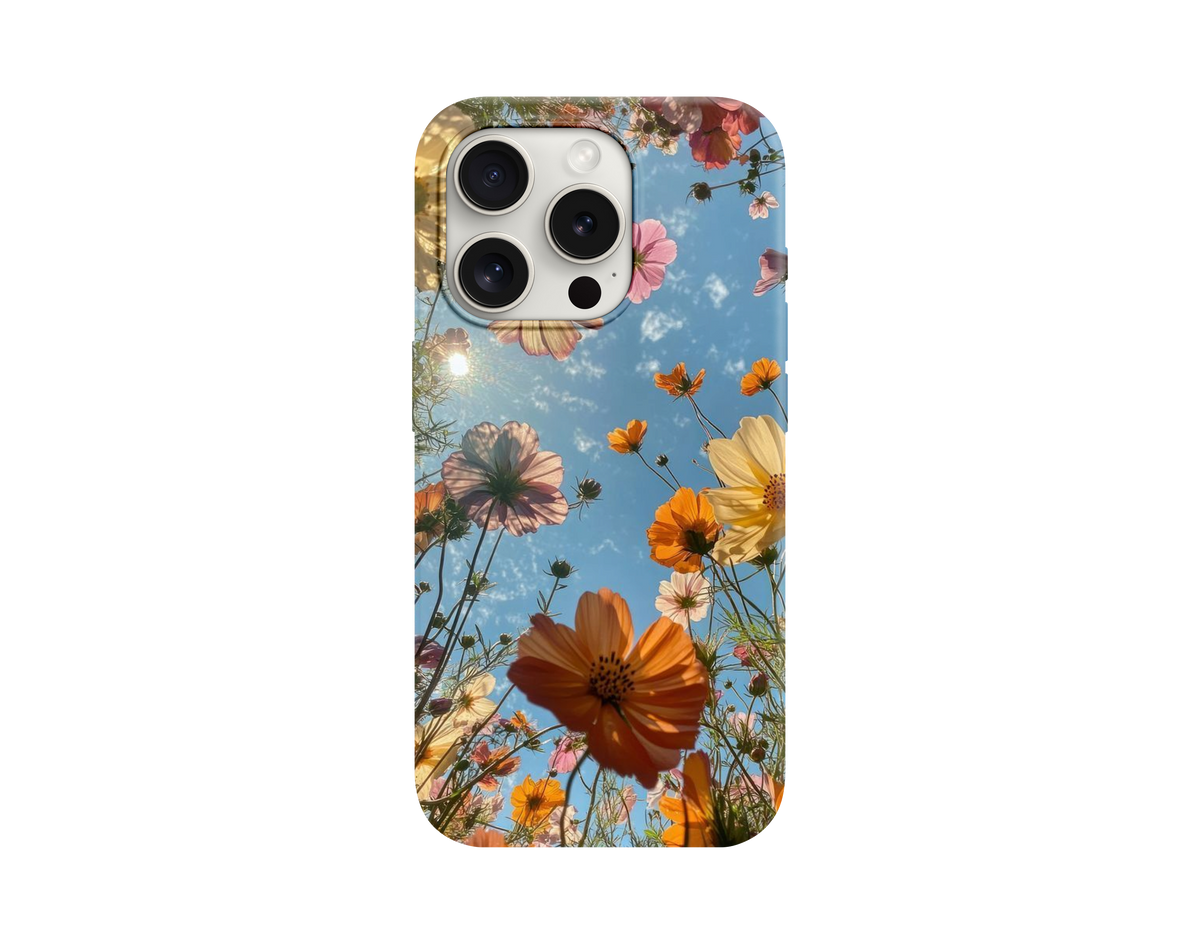 Mavi Gökyüzü Temalı Floral Tasarım Telefon Kılıfı