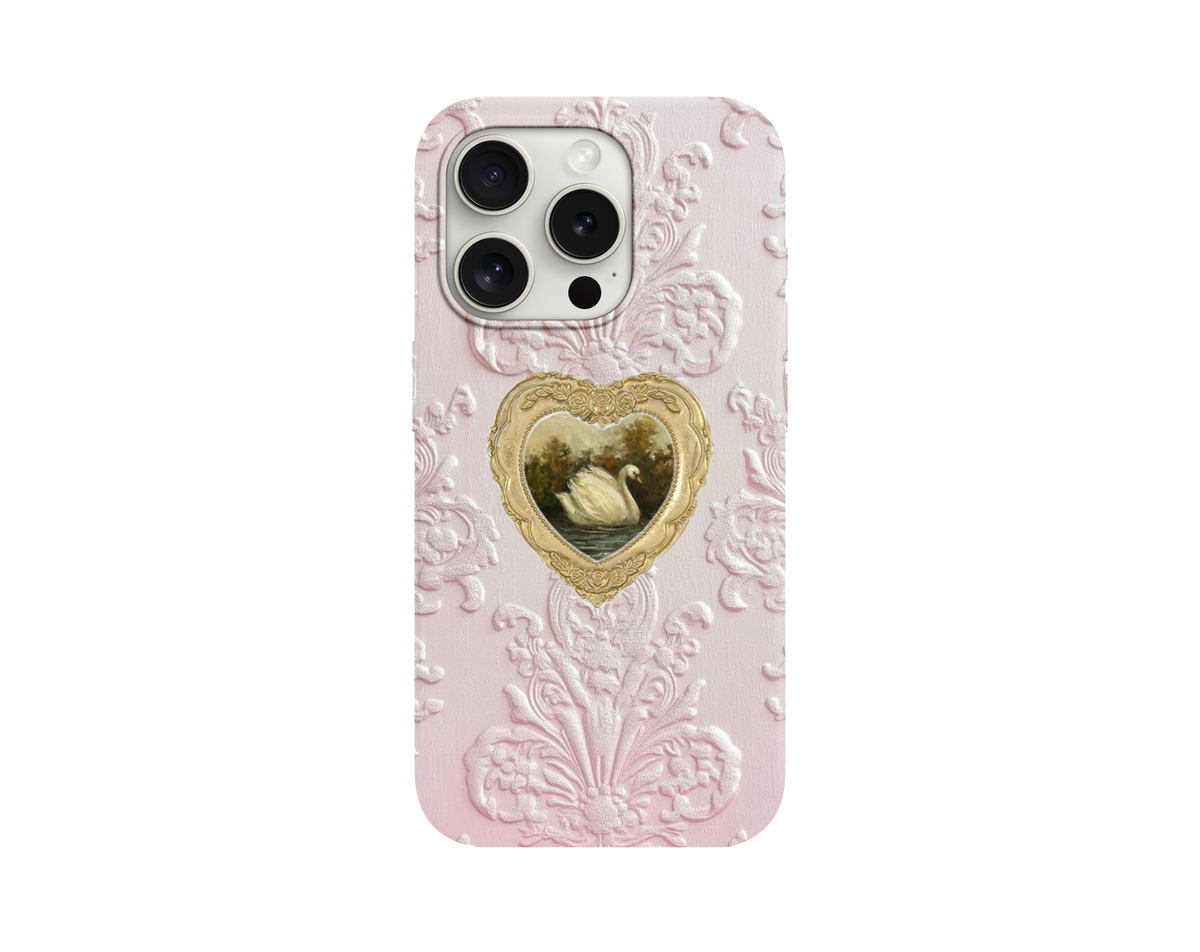 Barok Desenli ve Kuğu Tablolu Telefon Kılıfı