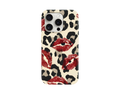 Leopar Desenli Kırmızı Dudak Telefon Kılıfı