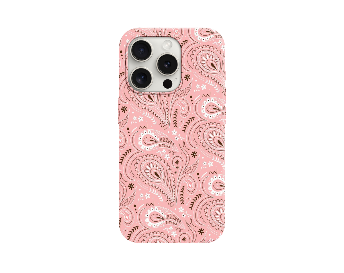 Bohem Stil Pembe Paisley Telefon Kılıfı