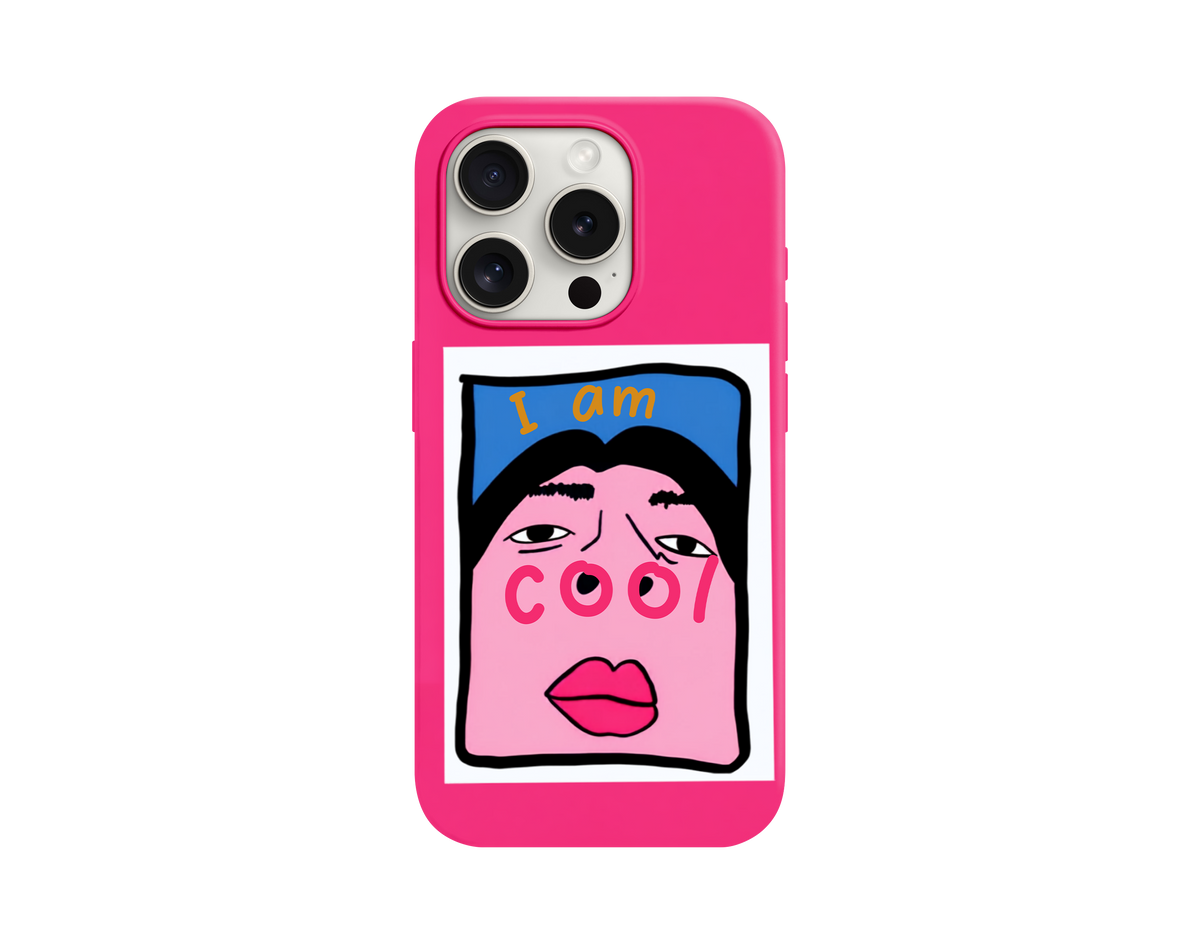 I am cool Yazılı ve Yüz Figürlü Telefon Kılıfı