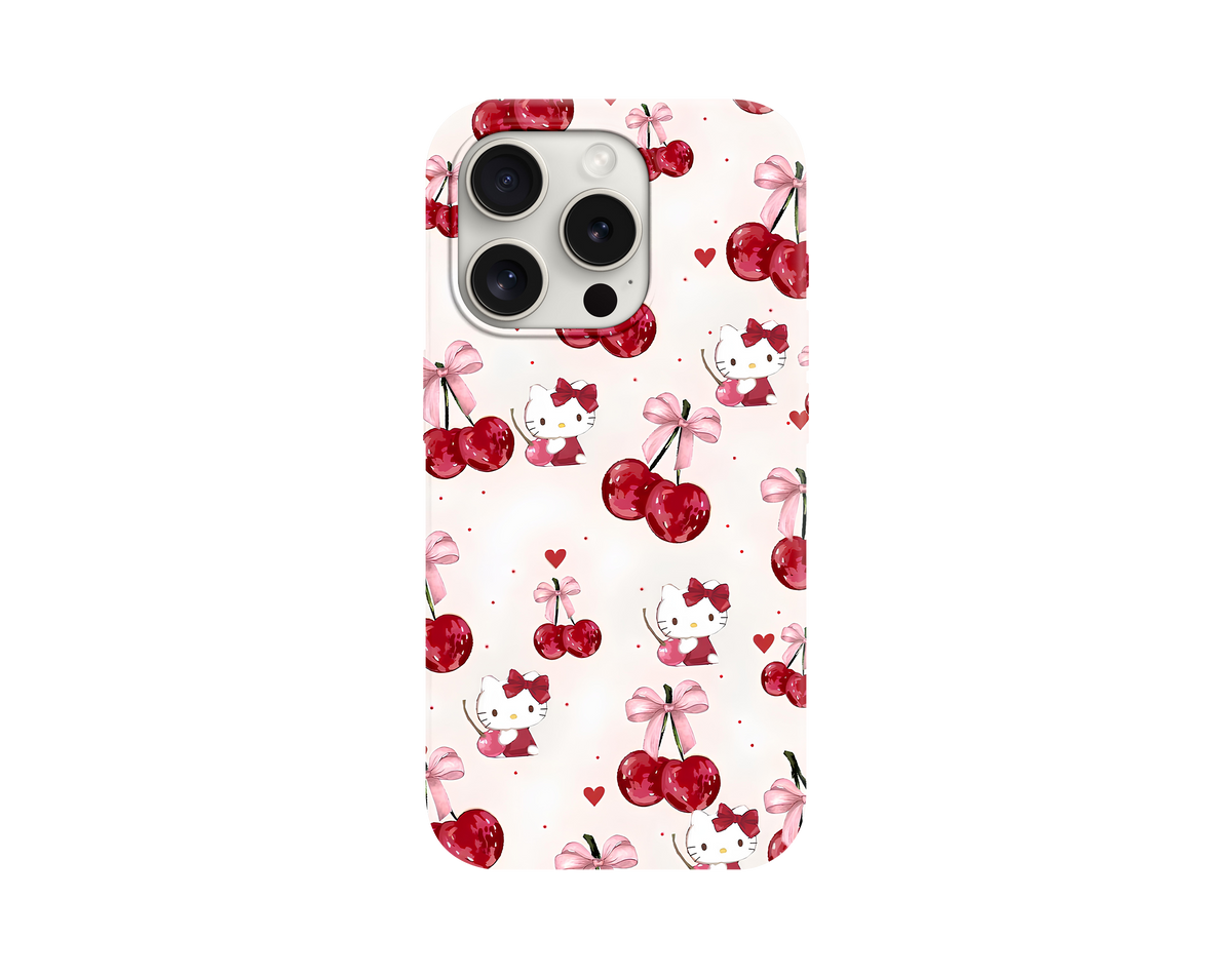 Hello Kitty Kiraz Desenli Telefon Kılıfı