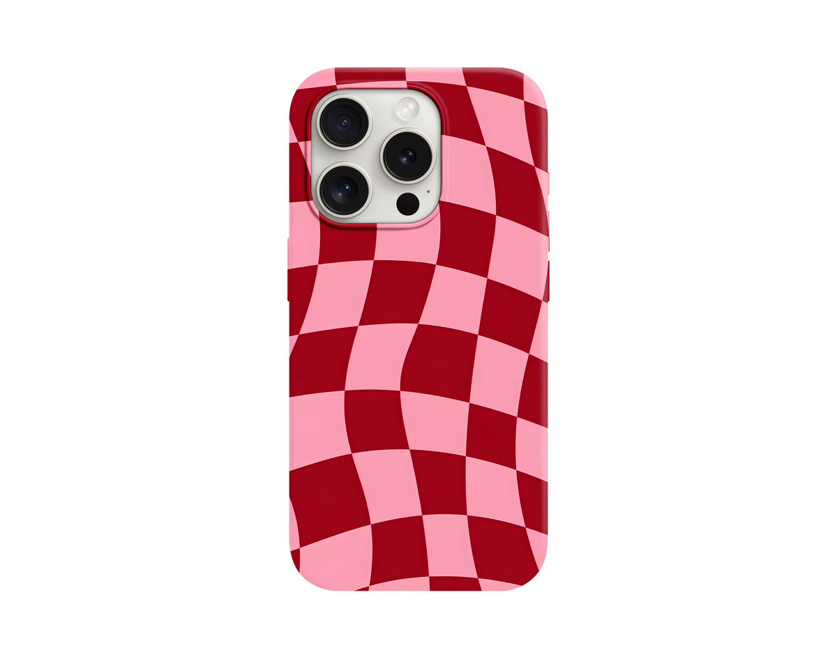 Wavy Checkerboard Tasarımlı Telefon Kılıfı