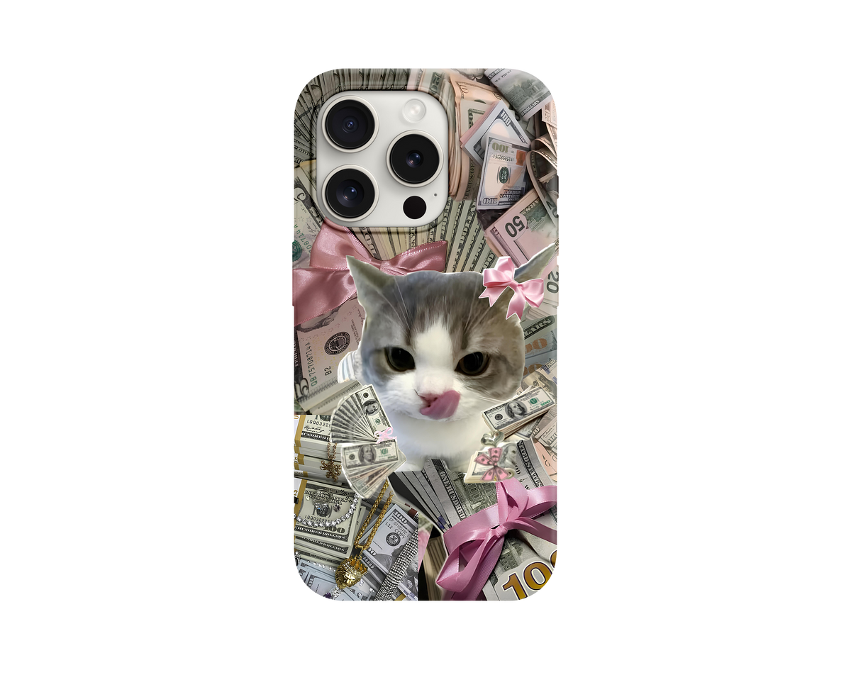 Money Cat Desenli Telefon Kılıfı