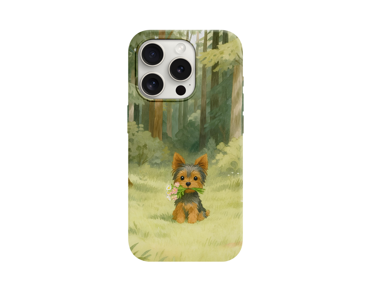 Köpek ve Doğa Desenli Telefon Kılıfı