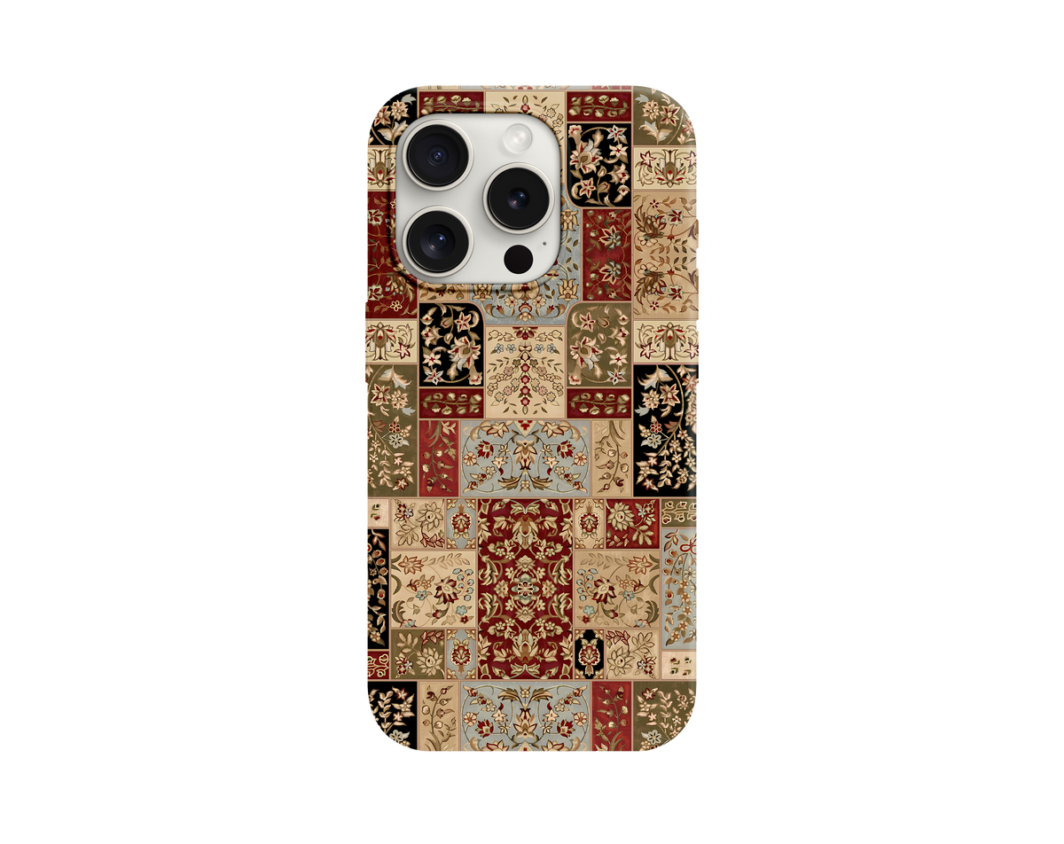 Otantik Halı Desenli Patchwork Telefon Kılıfı