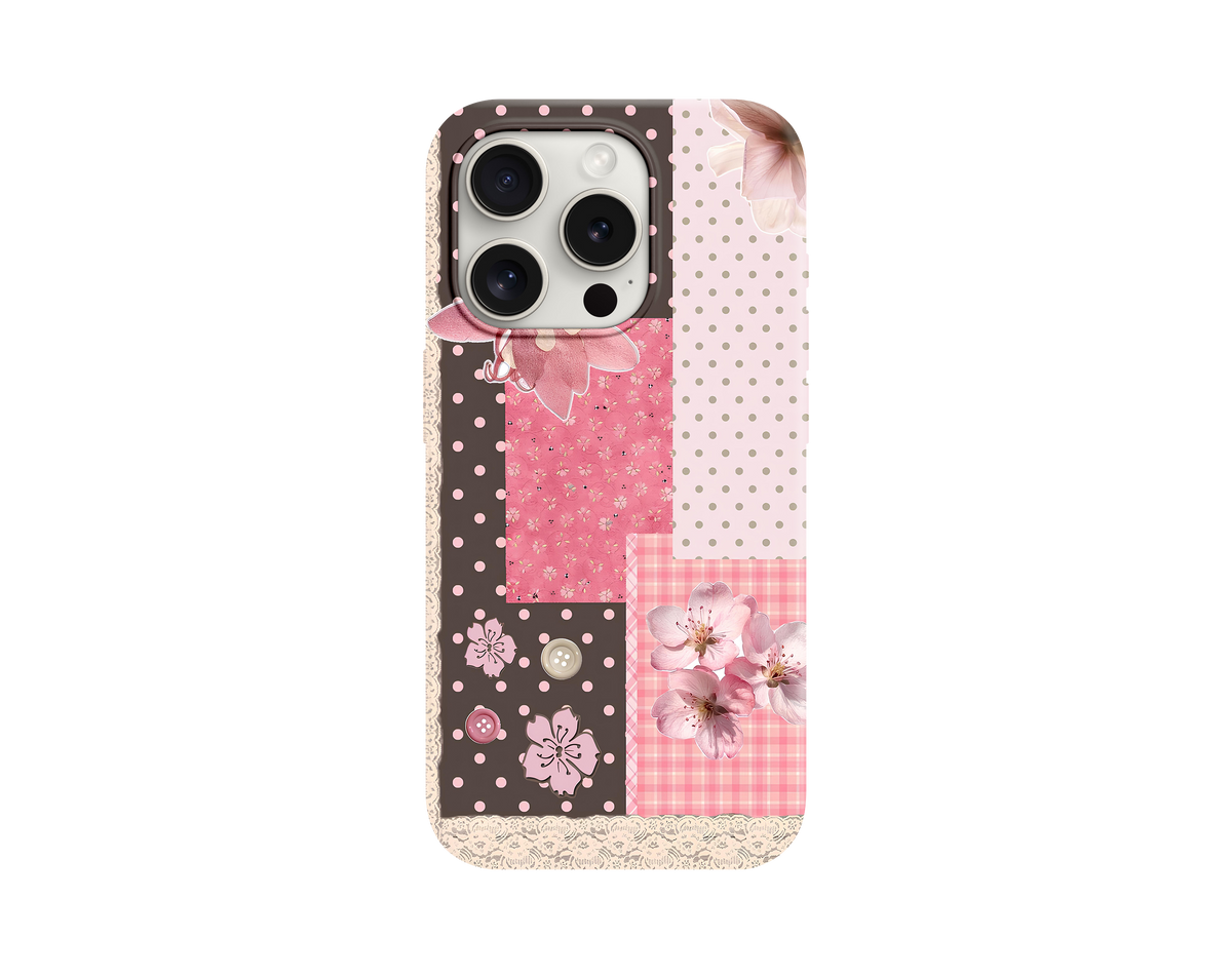 Polka Dot ve Vintage Çiçek Telefon Kılıfı
