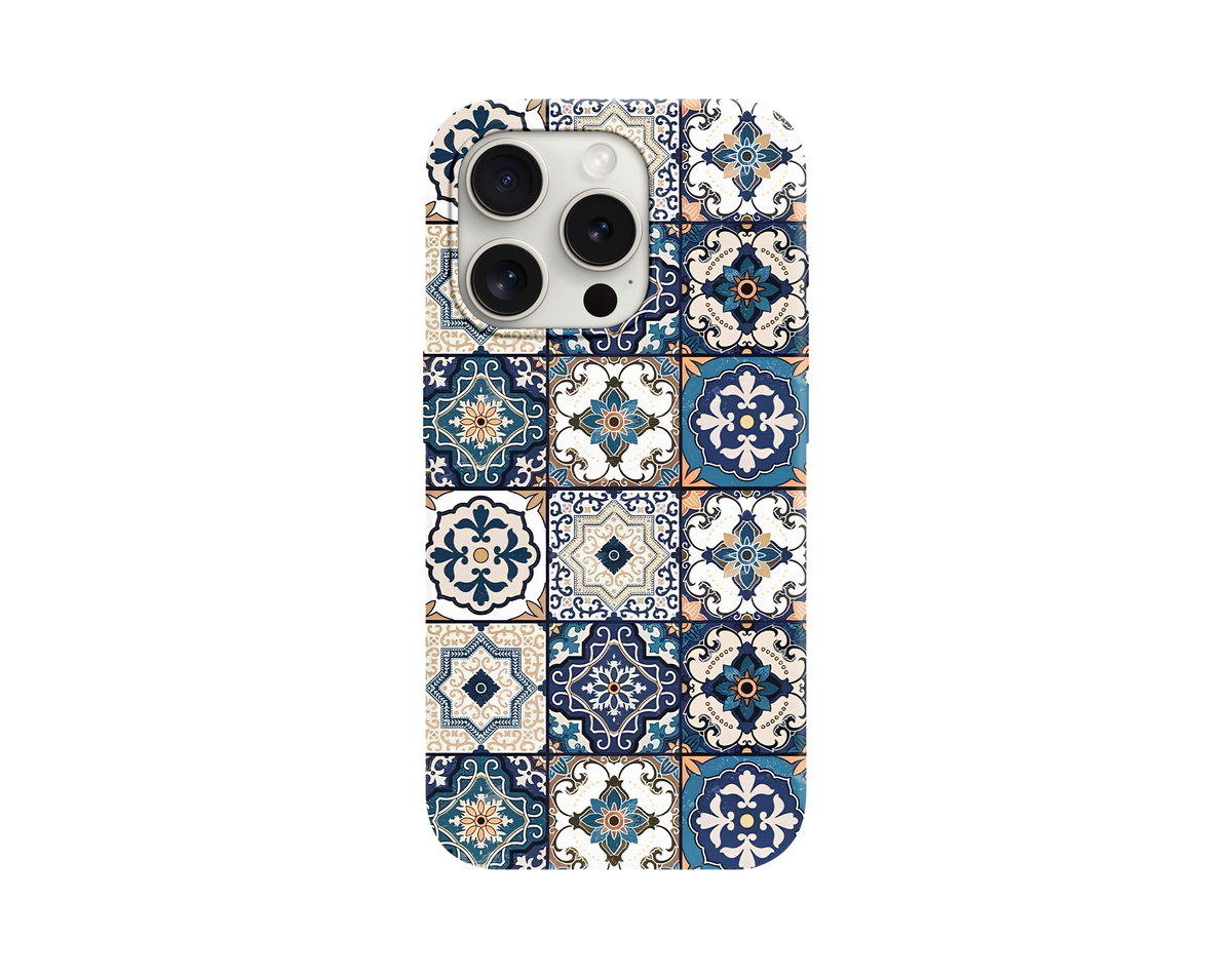 Çini Motifli ve Akdeniz Karo Desenli Telefon Kılıfı