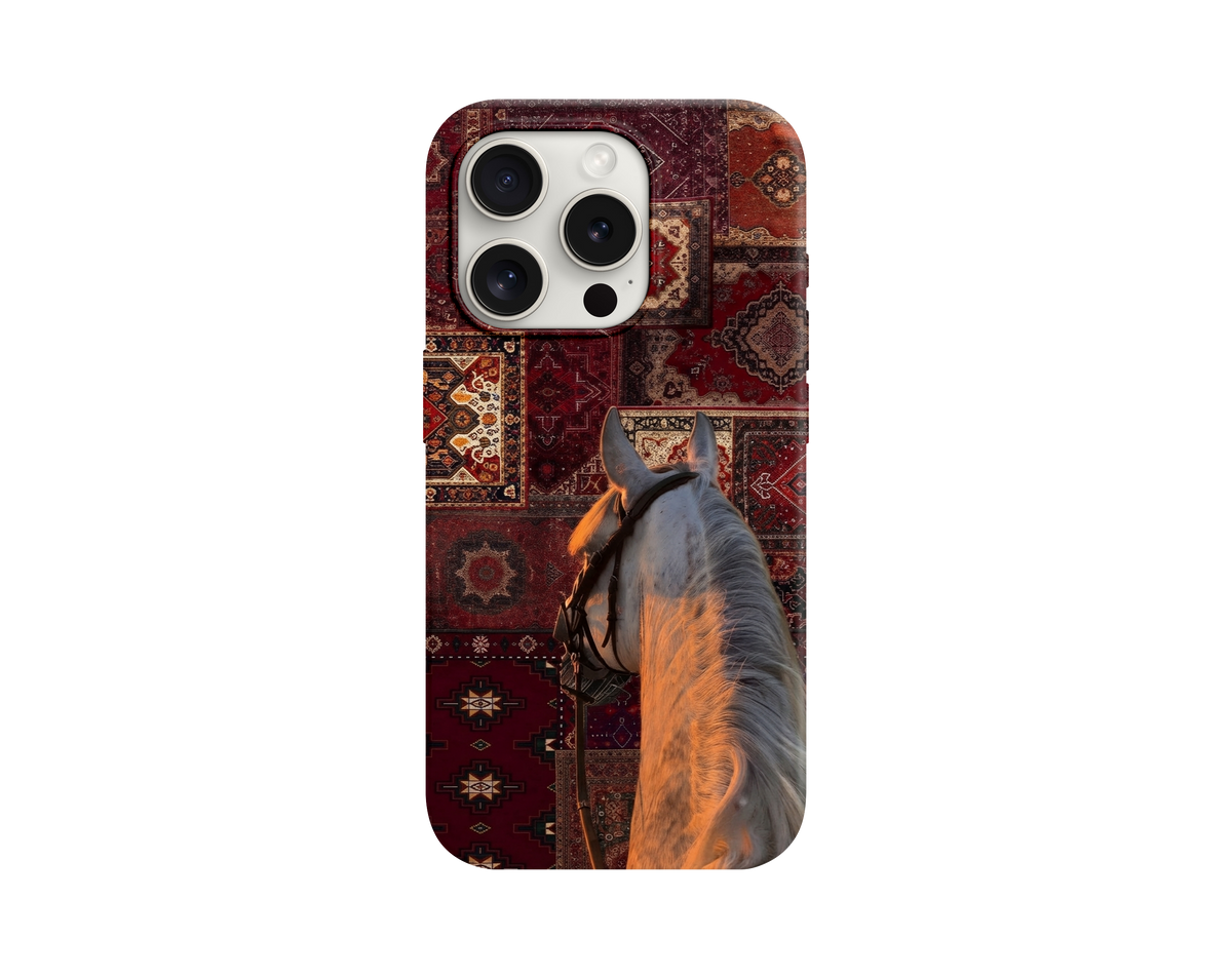 Etnik Desen ve At Tasarımlı Telefon Kılıfı
