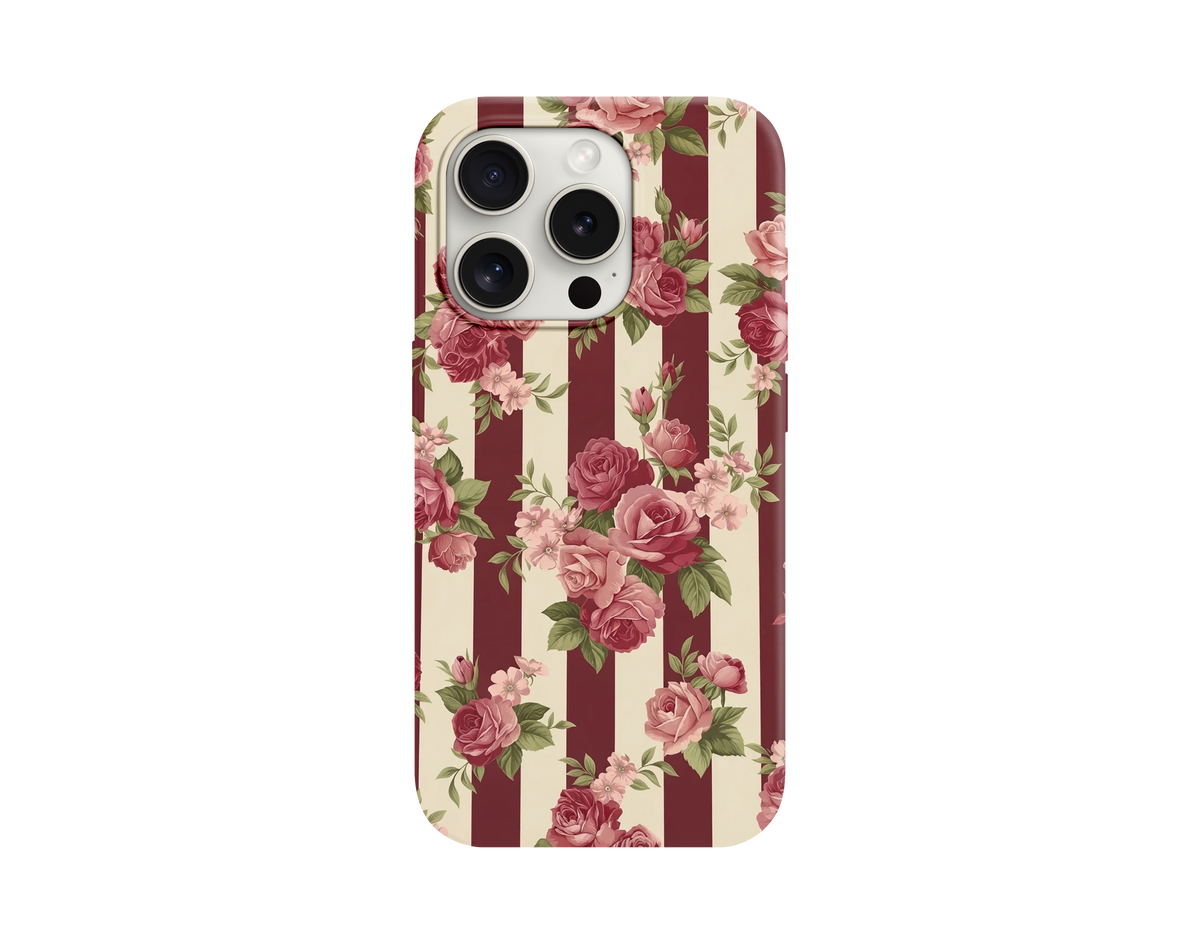 Retro Gül Motifli Estetik Telefon Kılıfı