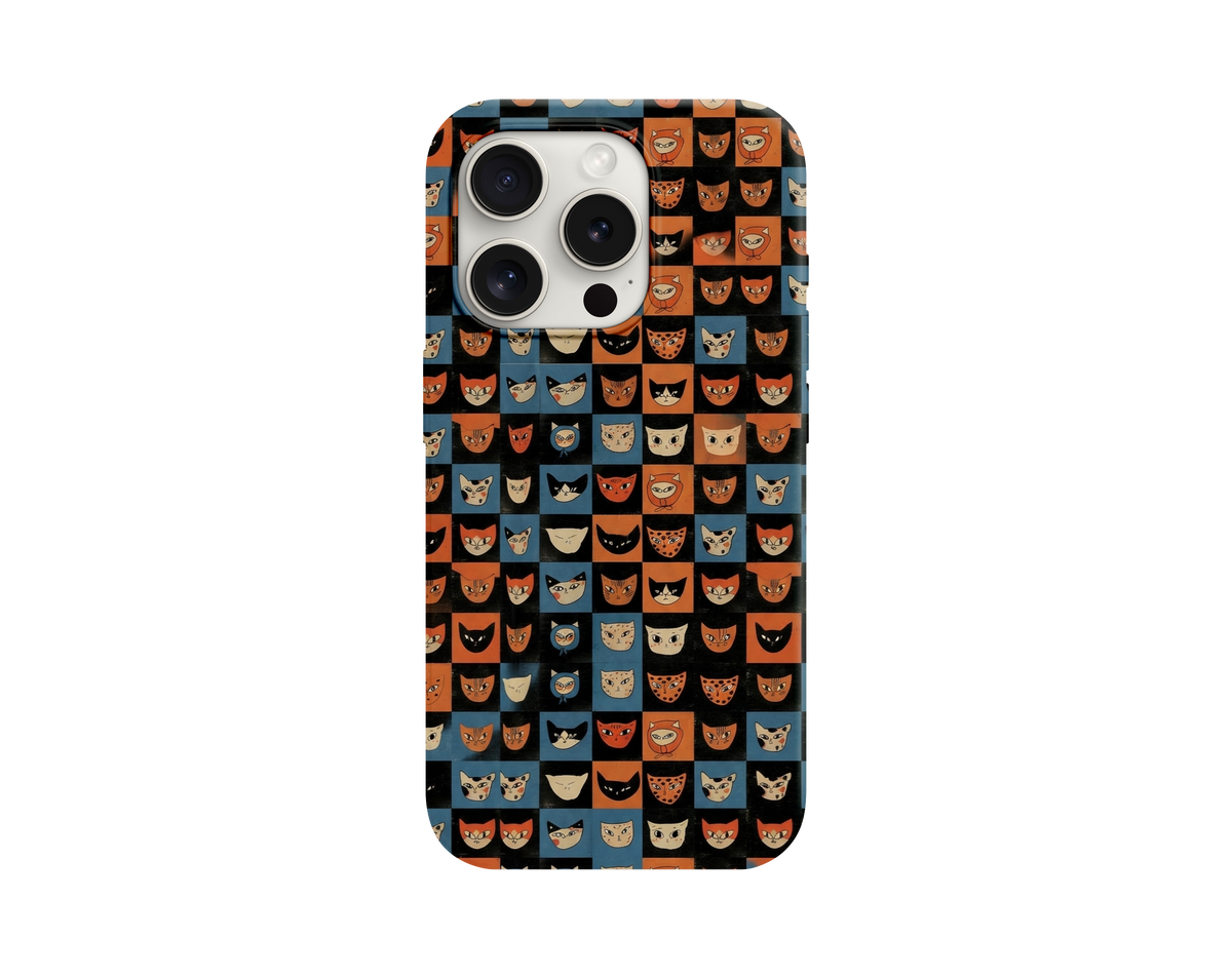 Renkli Kedi Figürlü Telefon Kılıfı
