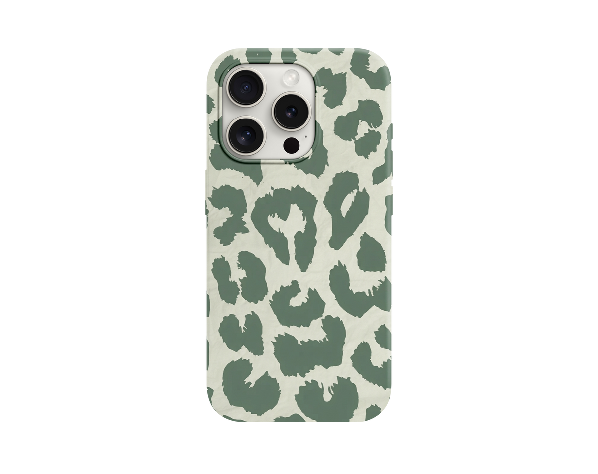 Soft Yeşil Leopar Desenli Telefon Kılıfı