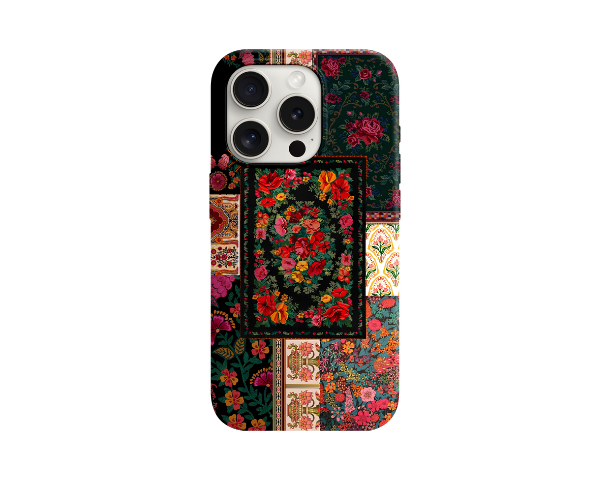 Çiçekli Patchwork Telefon Kılıfı