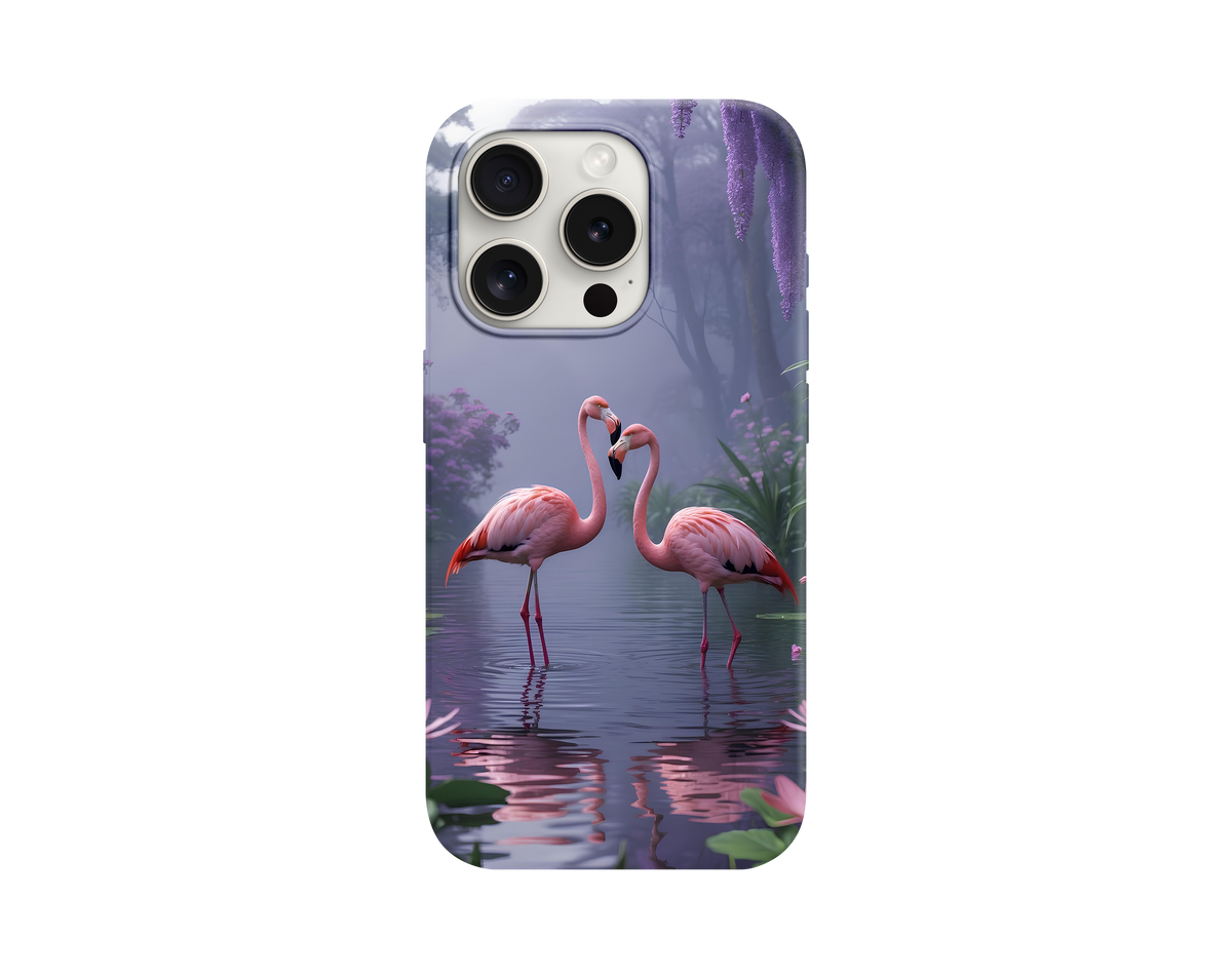 Büyülü Orman Flamingo Çifti Telefon Kılıfı
