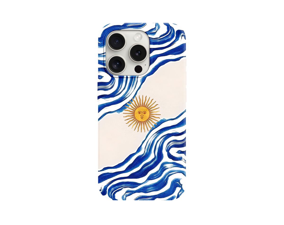 Güneş ve Dalga Motifli Telefon Kılıfı